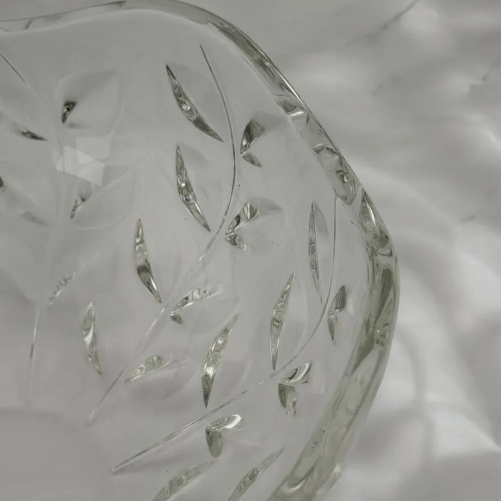 Tiffany & Co. Crystal Floral Vine Bowl 9.5 Inches Wide 4.5” High